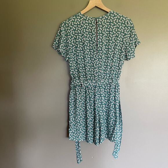 Rails Sophia Romper Lotus Green Floral Lightweight Flutter Sleeve Size XS Chic‎ - Picture 12 of 16